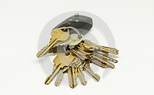 Keys on a car remote key chain