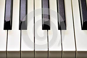 Keys of a digital piano, soft focusing, creative mood of a person improvisation and creativity.