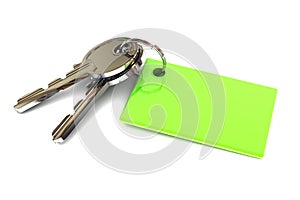 Keys with a Green Blank Keyring