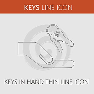 Keys in hand vector icon