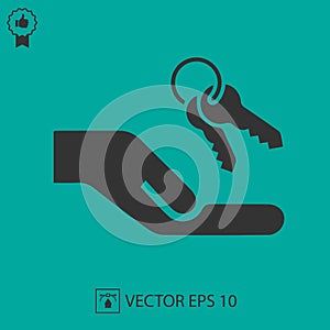 Keys in hand vector icon eps 10