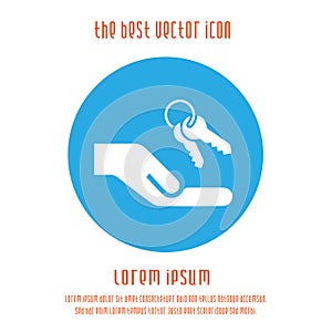 Keys in hand vector icon eps 10