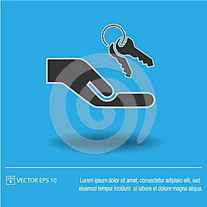 Keys in hand vector icon eps 10