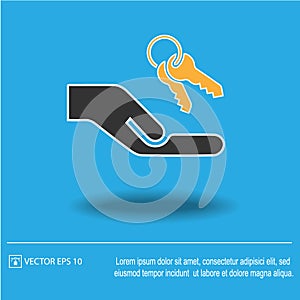 Keys in hand vector icon eps 10