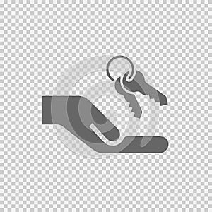 Keys in hand vector icon eps 10