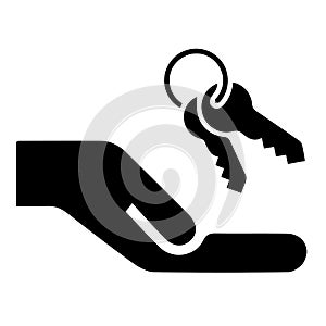 Keys in hand vector icon eps 10