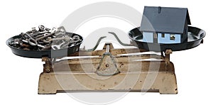 Keys and home on old scales