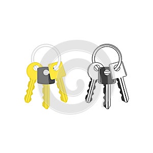 Keys on key ring illustration.