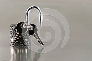 Keys in the lock. Home security, protection.