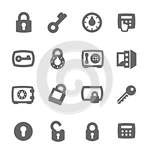 Keys and locks icons