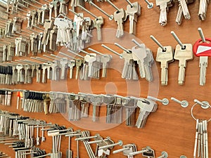 Keys locksmith shelve many types photo