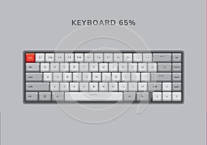 65 keys Mechanical Keyboard Layout Design vector for illustration