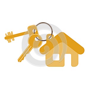 Keys from new house. Mortgage, rent, security concept, vector illustration in flat style