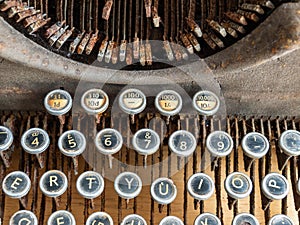 Keys of old vintage type writer