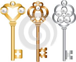 Keys with pearls