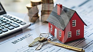 The house and keys on contract.AI generated image