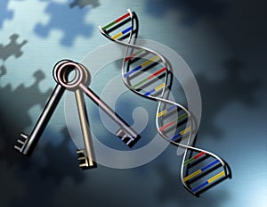 The keys to lifes puzzle DNA photo