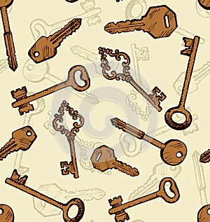 Keys. Vector drawing photo