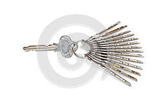 Keys on a white background