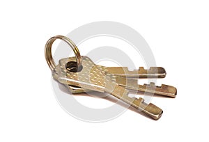 Keys on white background