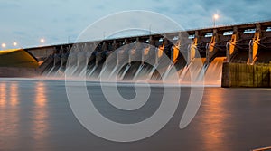 Keystone Dam at Dusk