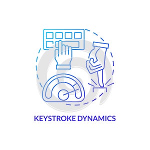 Keystroke dynamics blue gradient concept icon