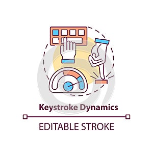 Keystroke dynamics concept icon