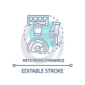 Keystroke dynamics turquoise concept icon