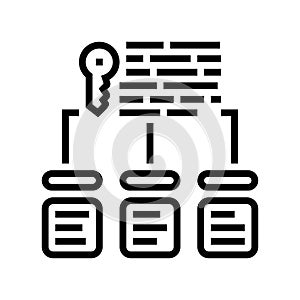 keyword clustering seo line icon vector illustration