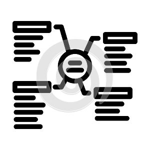 keyword clustering seo line icon vector illustration