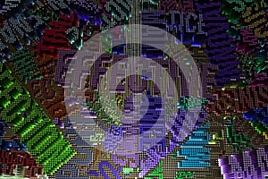 Keyword of Effective. Colorful 3D rendering. Geometric structure