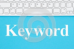 Keyword message with gray keyboard
