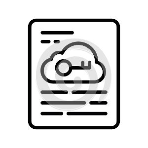 Keyword Report vector outline Icon Design illustration. Cloud computing Symbol on White background EPS 10 File