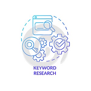Keyword research blue gradient concept icon