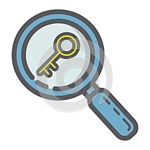 Keyword research filled outline icon, seo