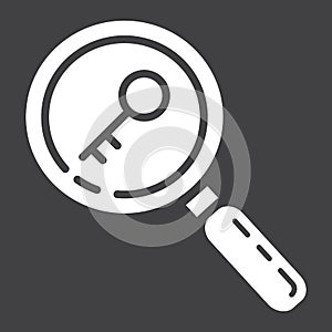 Keyword research glyph icon, seo and development