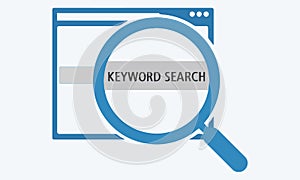 Keyword research icon flat style vector illustration.