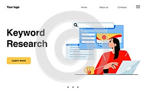 Keyword research landing page, keyworder work