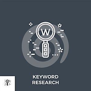 Keyword Research Line Icon