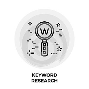 Keyword Research Line Icon