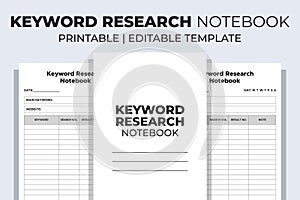 Keyword Research Notebook KDP Interior