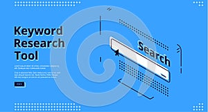 Keyword research tool banner with search line