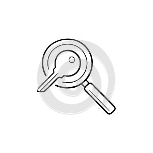 Keyword search hand drawn outline doodle icon.