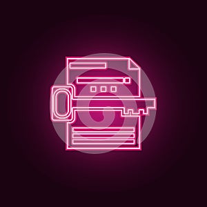 keyword search icon. Elements of Web Development in neon style icons. Simple icon for websites, web design, mobile app, info