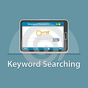 Keyword searching in tablet site