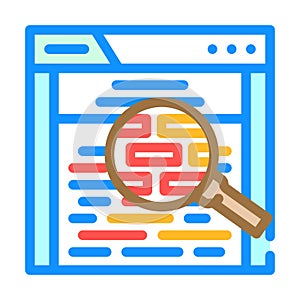 keyword stuffing seo color icon vector illustration