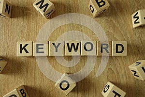 Keyword word from wooden blocks