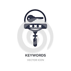 keywords icon on white background. Simple element illustration from Search engine optimization concept