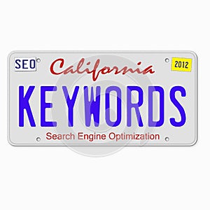 Keywords on License Plate