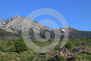 Kezmarsky peak, Velka Svistovka peak and Mala Svistovka peak in High Tatras